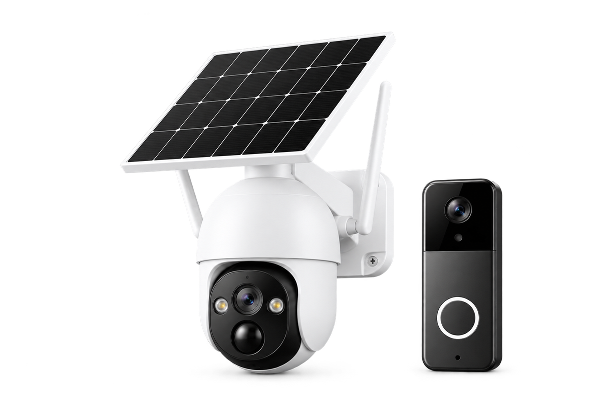 Videoringeklokke og 4G-kamera med solcellepanel fra Norvera